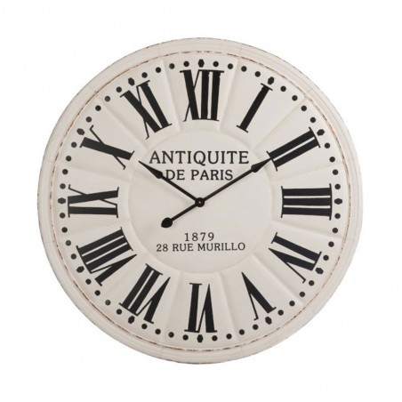 Horloge Antiquite De Paris Chiffres Romains Metal Blanc Noir