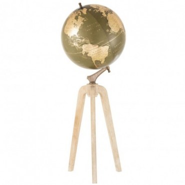 Globe sur pied Bois Kaki-Or Extra L