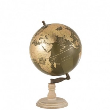 Globe sur pied Bois Kaki-Or L