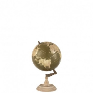 Globe sur pied Bois Kaki-Or M