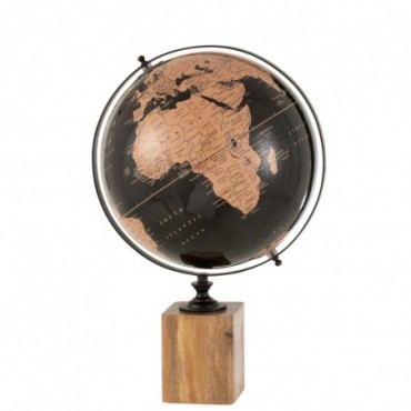 Globe sur pied Bois Noir-Marron L