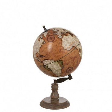Globe sur pied Bois Rouille L