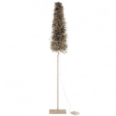 Arbre décoratif Led-Piles Givre Branches Marron-Camel L