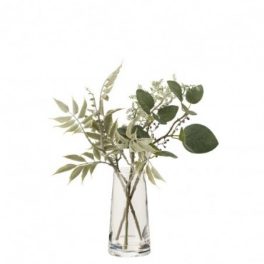 Branche Dans Vase + Eau Artificielle Plastique Vert Clair