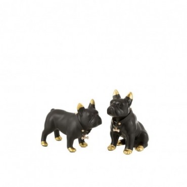 Bulldog Collier Céramique Noir-Or S Assortiment de 2