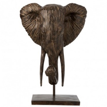 Elephant sur pied Résine Marron