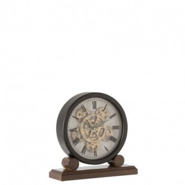 Horloge + Pied Mecanisme bois Antique Or-Noir