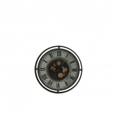Horloge Bord Métallique Chiffres Romains Métal Gris-Noir-Or S