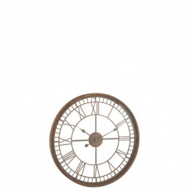 Horloge Chiffres Romains Métal-Verre Rouille