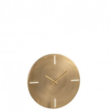 Horloge ronde Métal Mat Or S