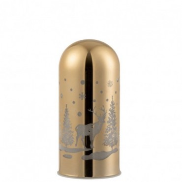 Cylindre Arrondi décoratif Led Hiver Verre Or L
