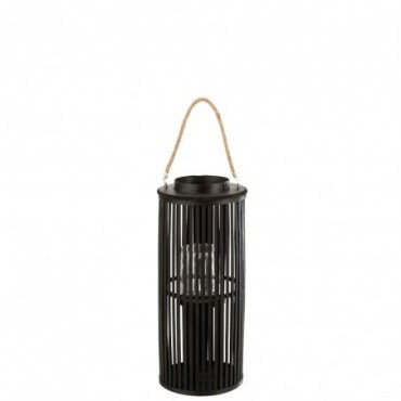 Lanterne Tube Bambou Noir S