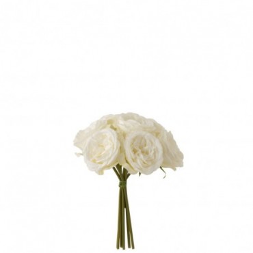 Bouquet Rose 7 parties Plastique Blanc