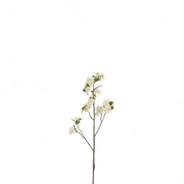 Fleur Bourgeon Branche Plastique Blanc-Marron S