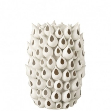 Vase Anemone Haut Céramique Blanc L