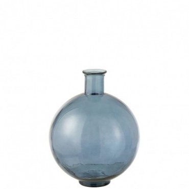 Vase Ball Glass Matte Blue L