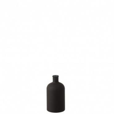 Vase Bottle Glass Matte Black L