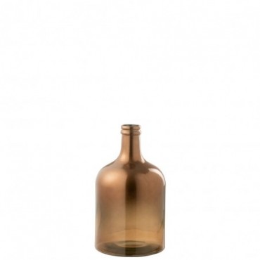 Vase Bottle Glass Métallic Brown S