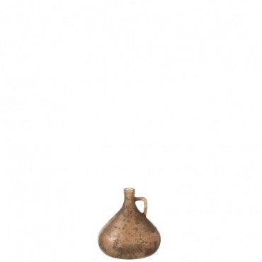 Vase Bottle With Handle Glass Brown