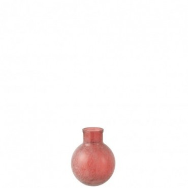 Vase Glass Red Wash