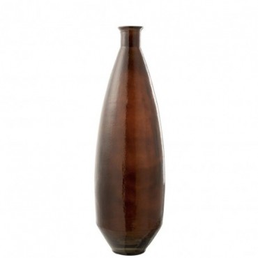 Vase Oval Glass Brown