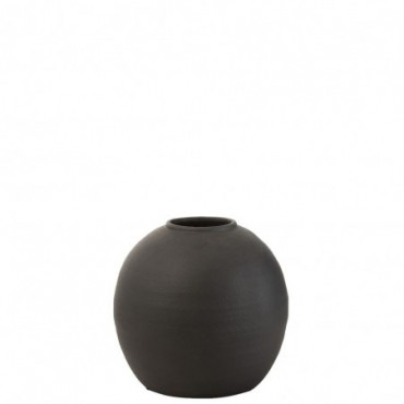 Vase Rond Ciment Noir
