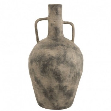 Vase tacheté Anse Céramique Marron-Gris L