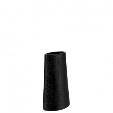 Vase Texture Jute Aluminium Noir S
