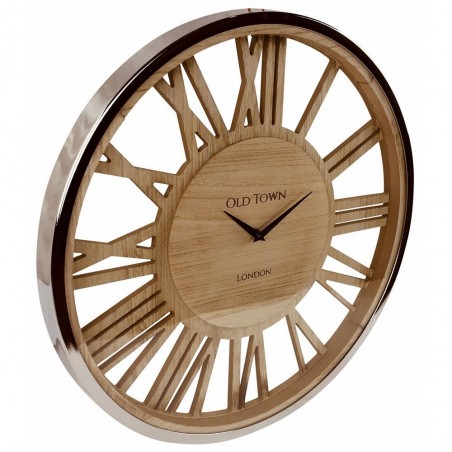 Horloge en bois avec couvercle en verre 48cm