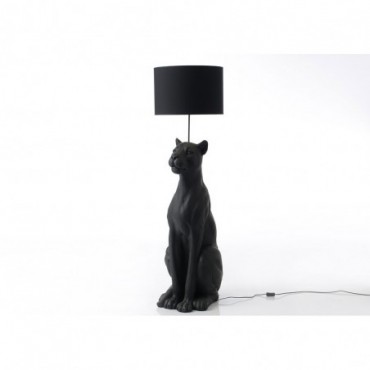 Lampe Panthere Abat-jour Noir/Or Ø45 - E27_40W