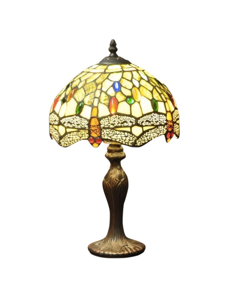 Lampe Tiffany Libellule jaune / ocre