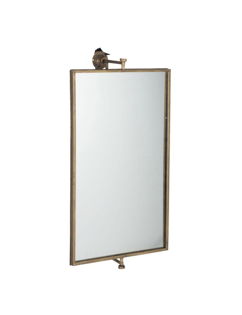 Miroir Suspendu Rectangulaire Metal/Verre Or