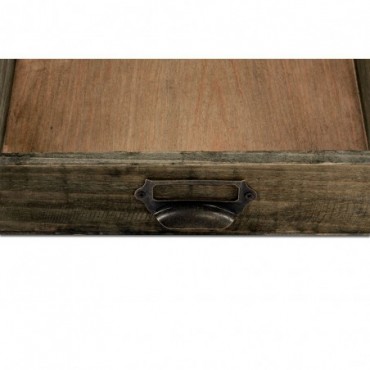 Boîte de rangement de bureau en bois 26x32x20cm.