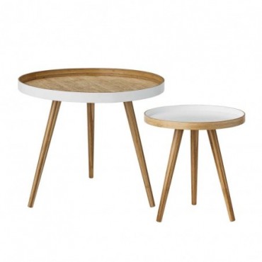 Table basse Cappuccino blanc bois