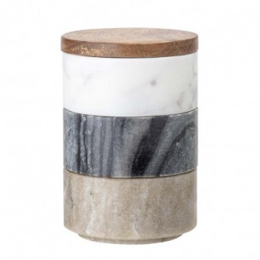 Pot Mael avec couvercle blanc marbre