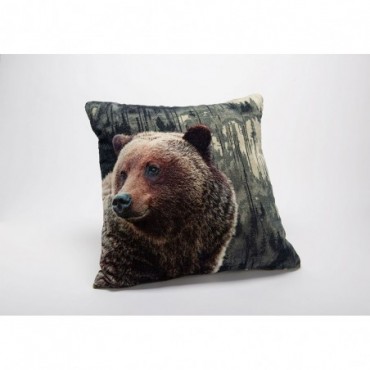 Coussin Velours Ours 45X45