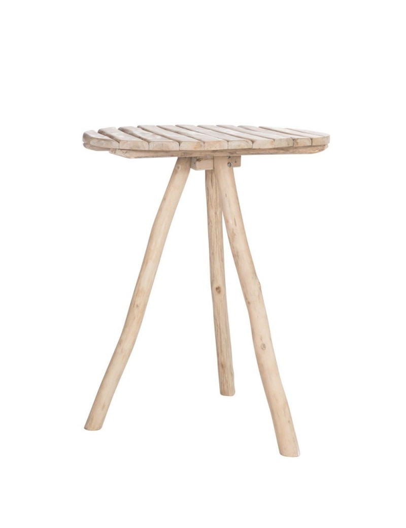 Table de bar ronde trepied chene bois naturel