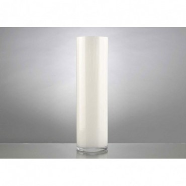 Vase Cylindrique Hauteur 52 Cm Diamètre 15 Cm Blanc