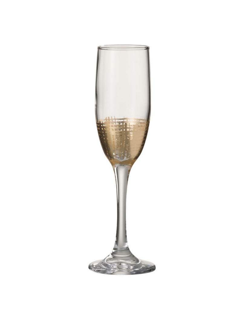 Verre a champagne grillage verre or transparent
