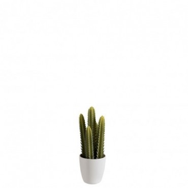 Cactus pot vert melamine blanc