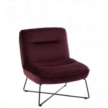 Chaise Lounge Support Textile/Metal Burgundy