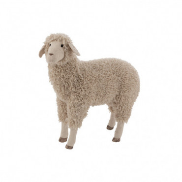 Mouton Decoratif Textile Laine Beige Large