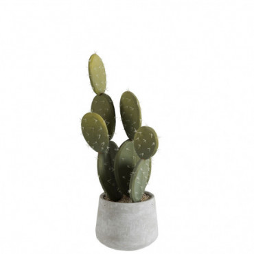 Cactus + Pot Vert/Ciment Petit