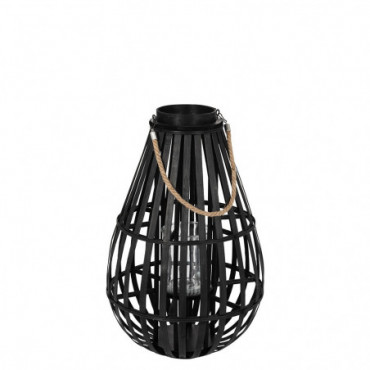 Lanterne Forme De Goutte Bambou Noir Petit
