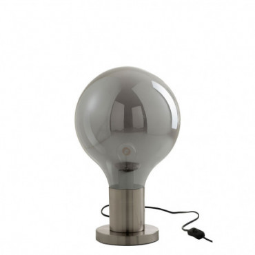 Lampe Globe Verre/Metal Gris/Argent