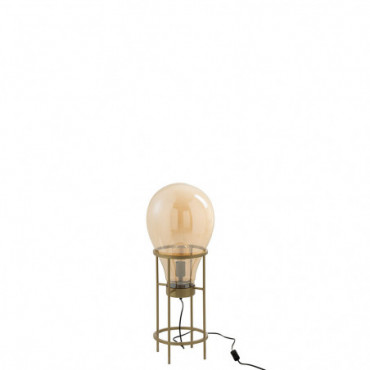 Lampe Montgolfiere Verre/Metal Or Petit