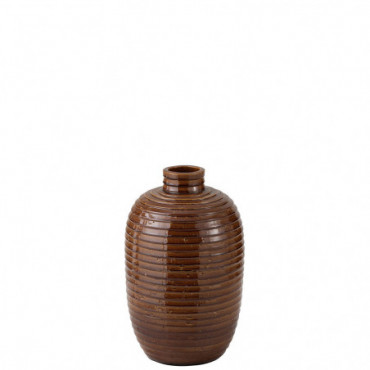 Vase Ethnique Ceramique Marron Petit