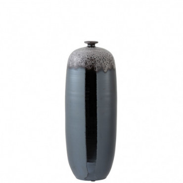 Vase Tache Ceramique Metal Marron/Gris Large