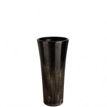 Vase Taches Ceramique Noir/Or Moyen