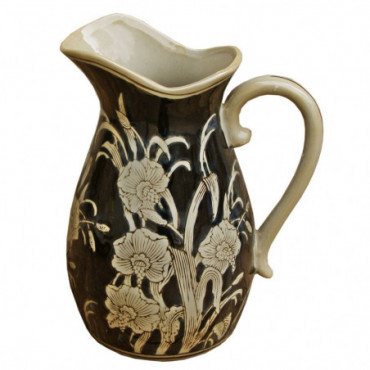 Vase en céramique de style cruche en relief design royal